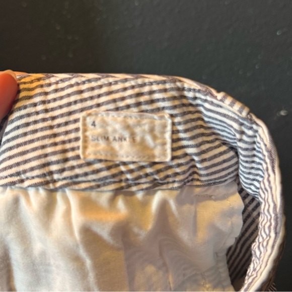 GAP Women’s Blue and White Striped Slim Ankle Work Pants Size 4 - Picture 5 of 5